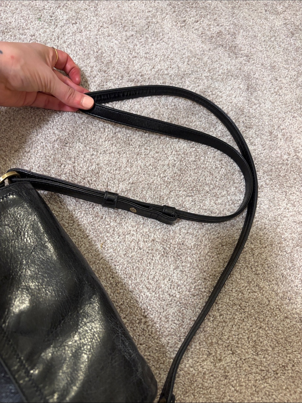 Black Leather Hobo International Crossbody Bag - Picture 6 of 10